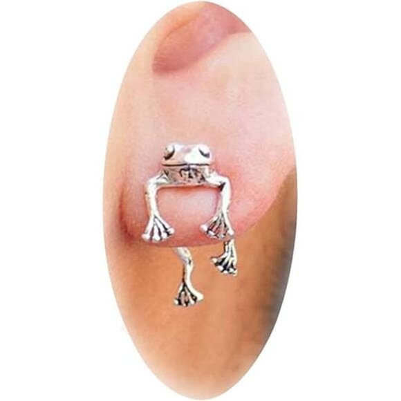 Frog Earrings Stud Animal Earrings Jewelry - Picture 7 of 7